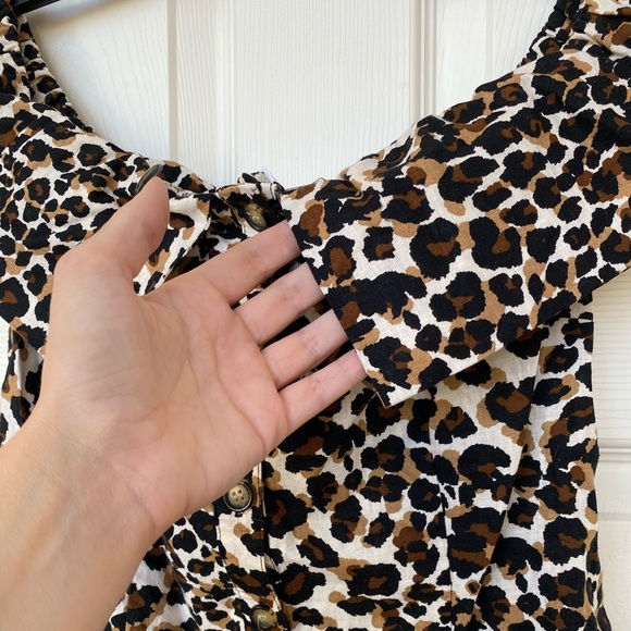 Leopard print off shoulder dress. - Picture 3 of 8